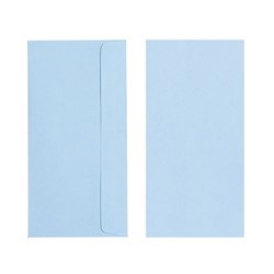 QUILL ENVELOPES DL 110x220mm PeelNSeal Powder Blue Pk25